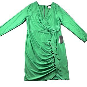 B Darlin Women Ruffled Bodycon Mini Dress NWT New Preppy Sexy Green 16W J103